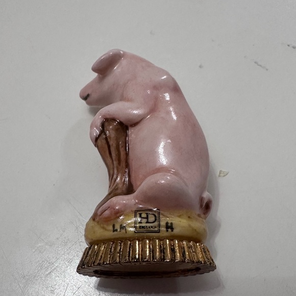 Rare Halcyon Days England Pig Enameled Porcelain Figurine Art - Picture 2 of 9